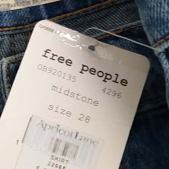 Free People Hallie Midstone Denim Skirt Size 28 New NWT - Picture 3 of 4